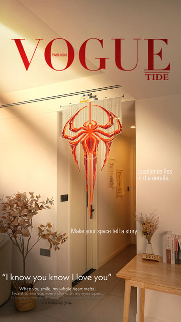 Red spider bead curtain-decorative painting